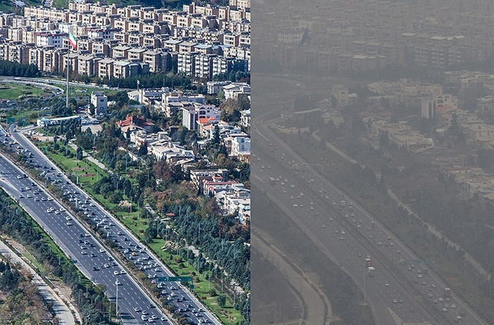 (تصاویر) مقایسه هوای آلوده و پاک تهران (تصاویر) مقایسه هوای آلوده و پاک تهران
