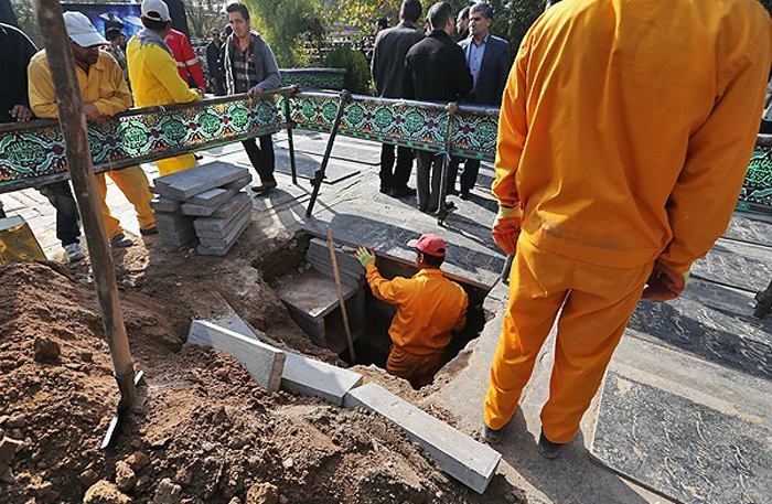 (تصاویر) مراسم خاکسپاری مرتضی پاشایی