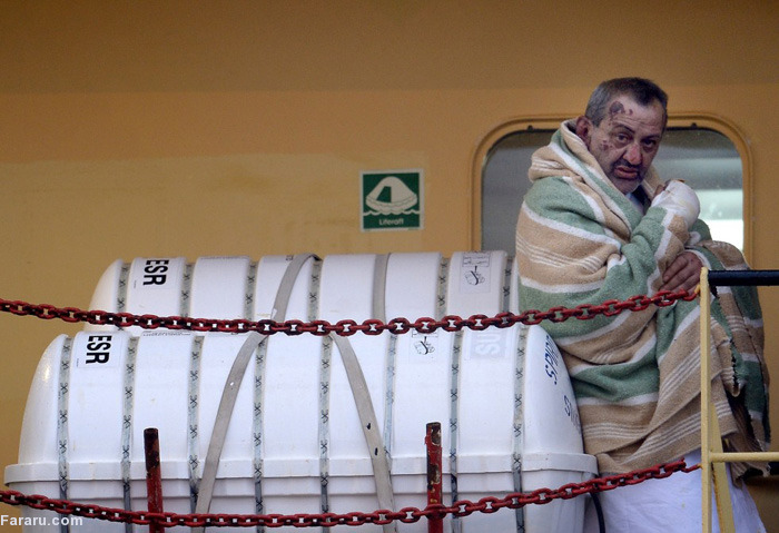 (تصاویر) آتش سوزی کشتی مسافری ایتالیا