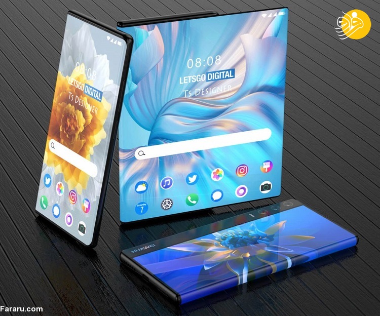 گوشی رول شونده هواوی میت با دوربین سه گانه