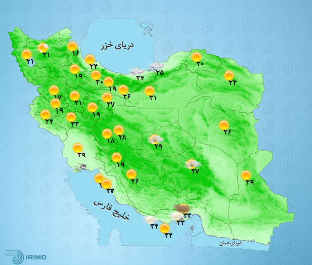 پیش‌بینی وضعیت آب و هوای تهران فردا چهارشنبه ۳۱ شهریور ////۱۴۰۰