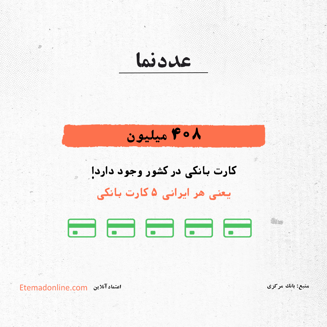 هر ایرانی چه تعداد کارت بانکی دارد؟