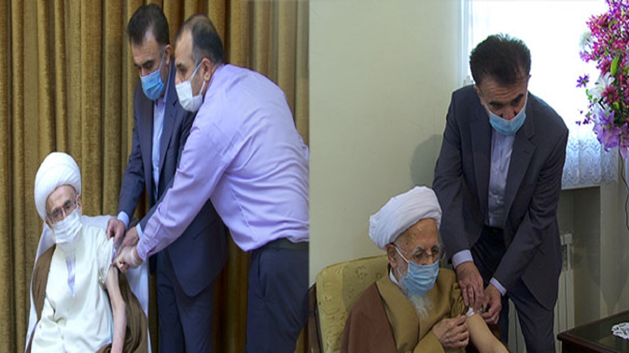 (تصاویر) تزریق دز سوم واکسن کرونا به مراجع و علما
