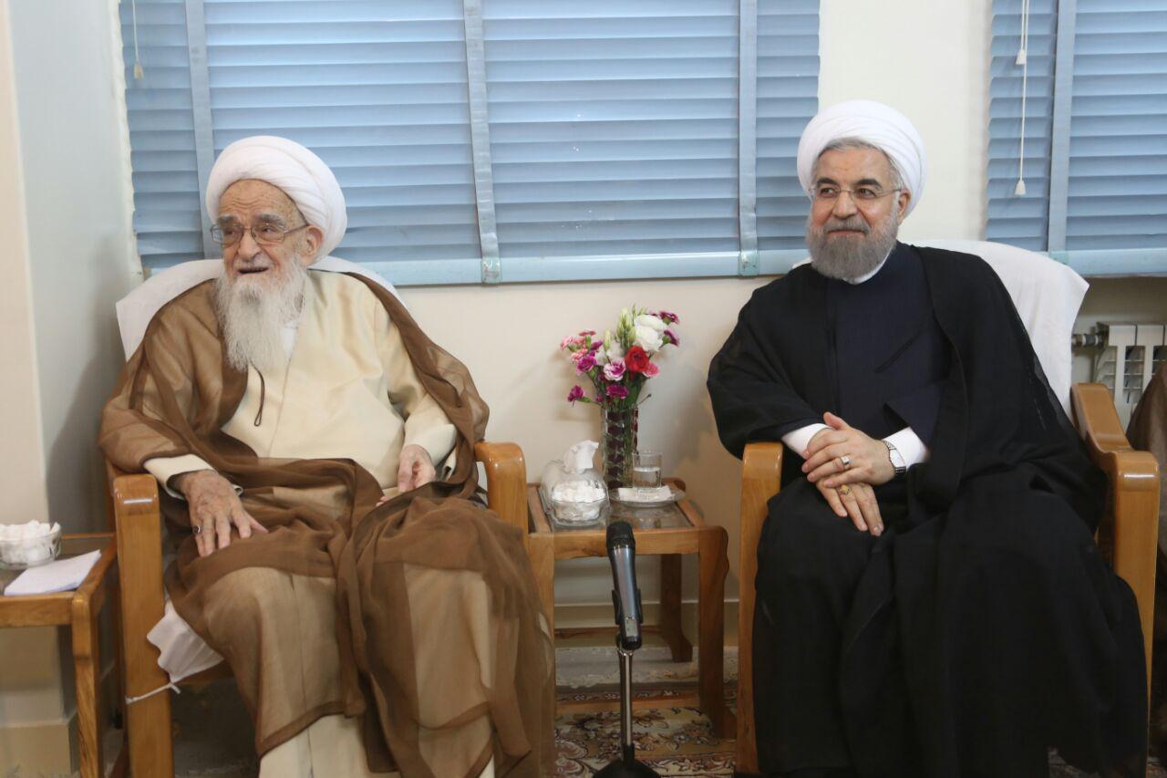دیدار روحانی با آیت الله صافی گلپایگانی دیدار روحانی با آیت الله صافی گلپایگانی