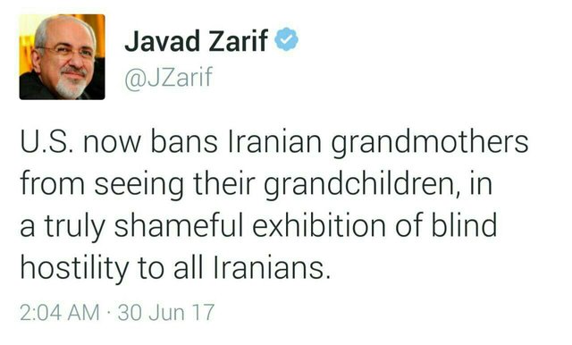 واکنش توئیتری ظریف به اجرای فرمان ترامپ واکنش توئیتری ظریف به اجرای فرمان ترامپ