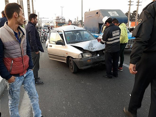 تصادف 7 خودرو در بزرگراه فتح