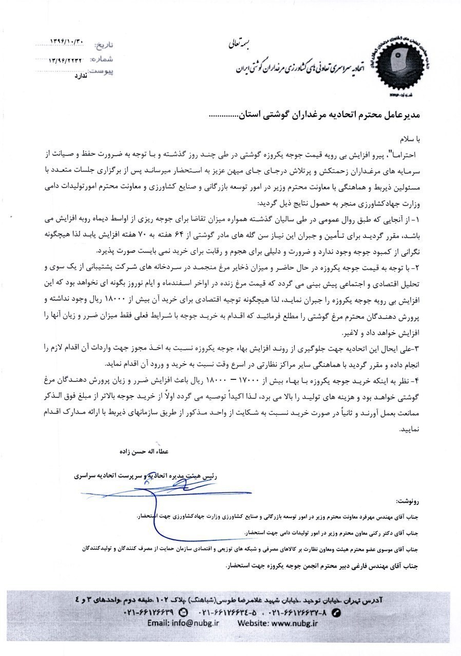 واردات جوجه خارجی برای تنظیم بازار واردات جوجه خارجی برای تنظیم بازار