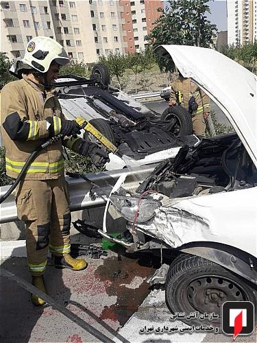 (تصاویر) تصادف شدید در بزرگراه آزادگان