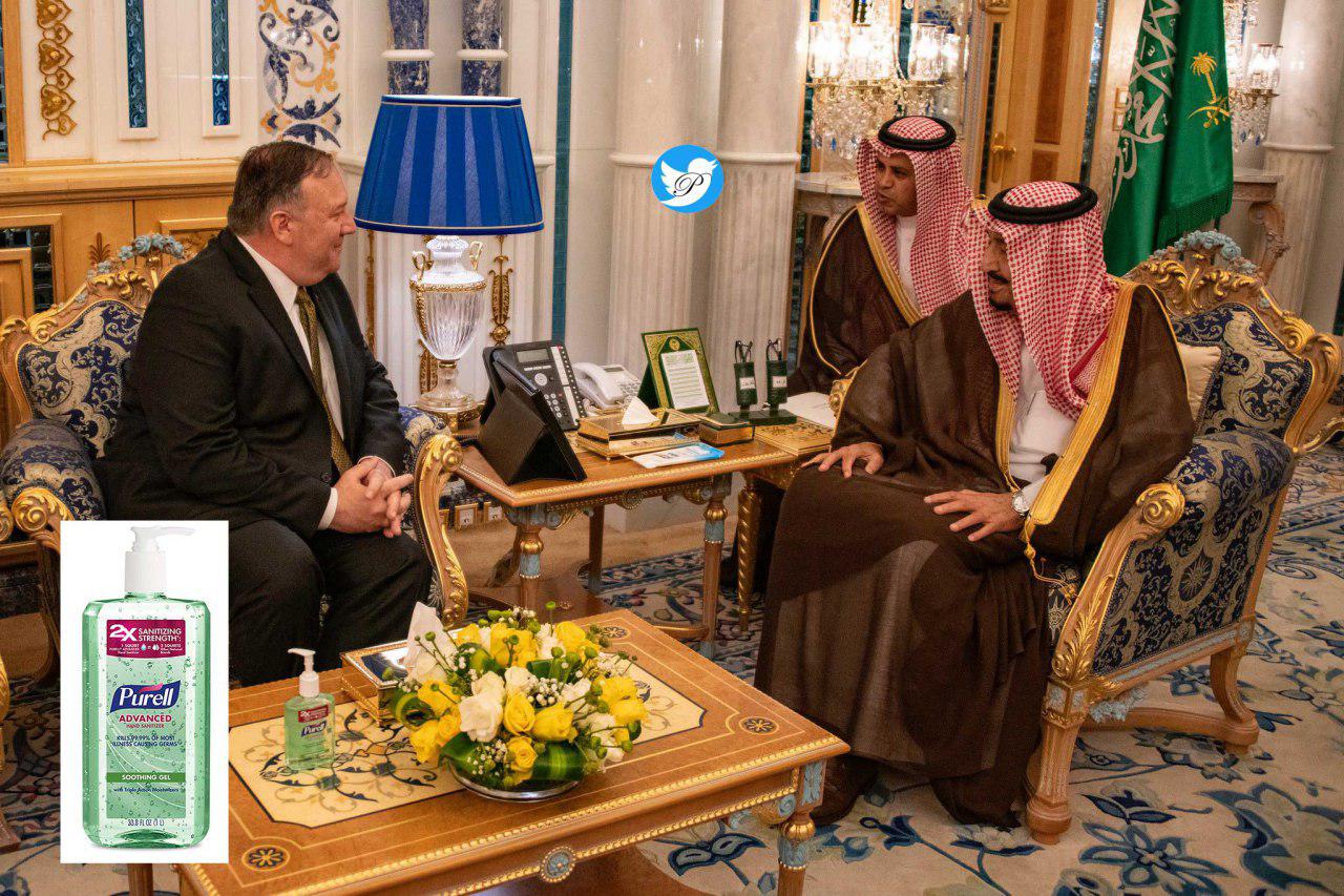 (عکس) ژل دست روی میز ملاقات سلمان با پمپئو جنجالی شد! (عکس) ژل دست روی میز ملاقات سلمان با پمپئو جنجالی شد!