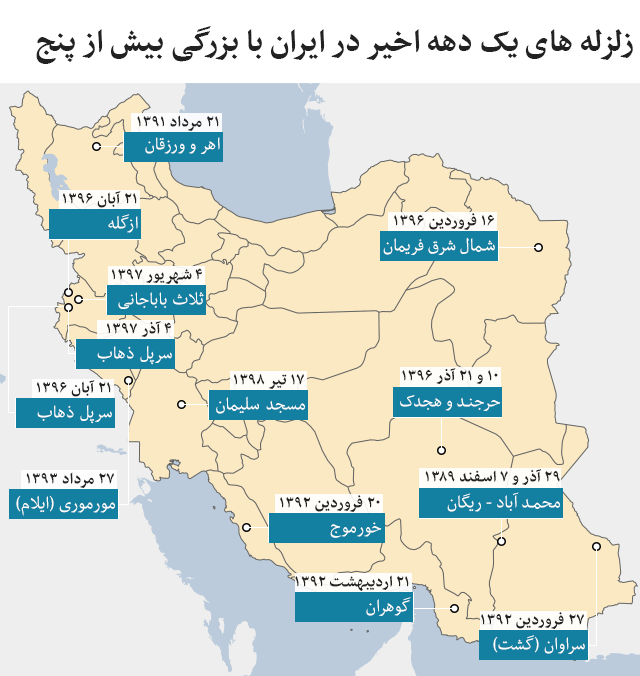 ده سال زلزله در ایران؛ کدام استان‌ها بیشتر لرزیدند؟