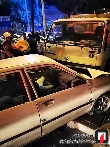 (تصاویر) مرگ راننده پراید در تصادف هولناک تهرانپارس