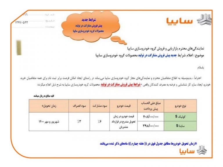 امروز آغاز پیش‌فروش محصولات سایپا+ جزئیات