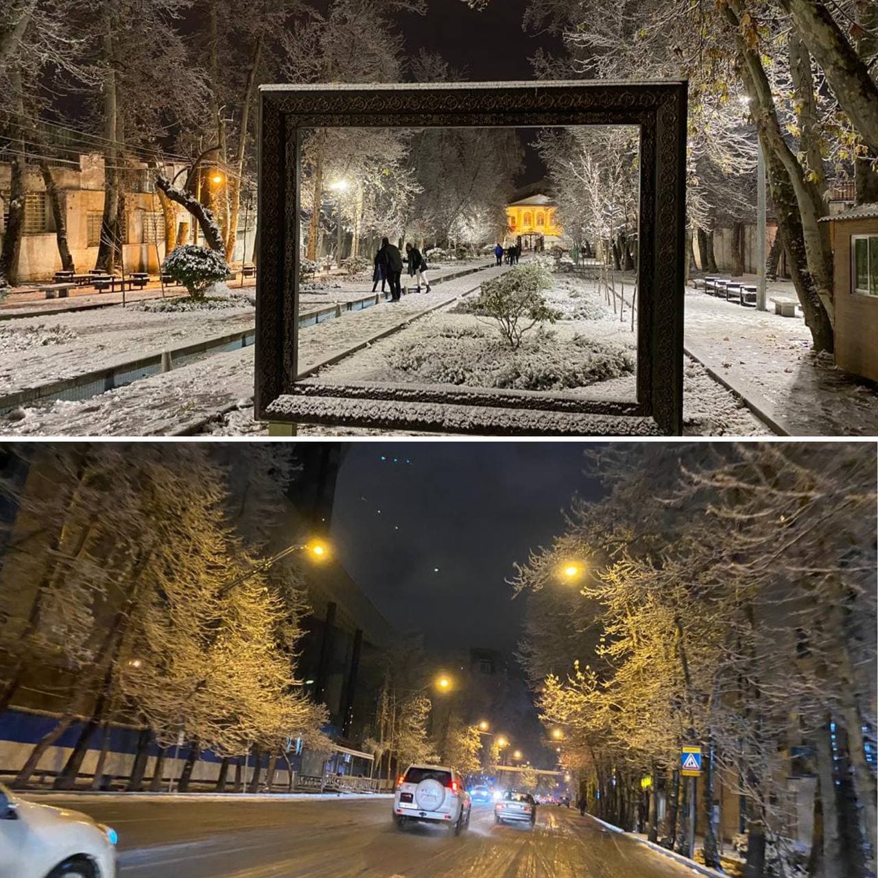 (ویدئو) بارش شدید برف در تهران