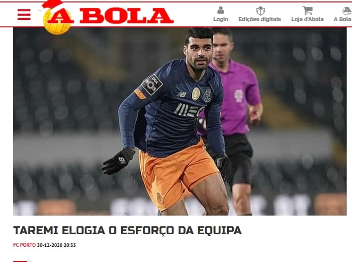 پیام اینستاگرامی طارمی در رسانه‌های معتبر پرتغال