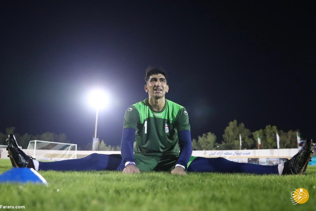 (عکس) انعطاف بدنی و آمادگی بالای بیرانوند