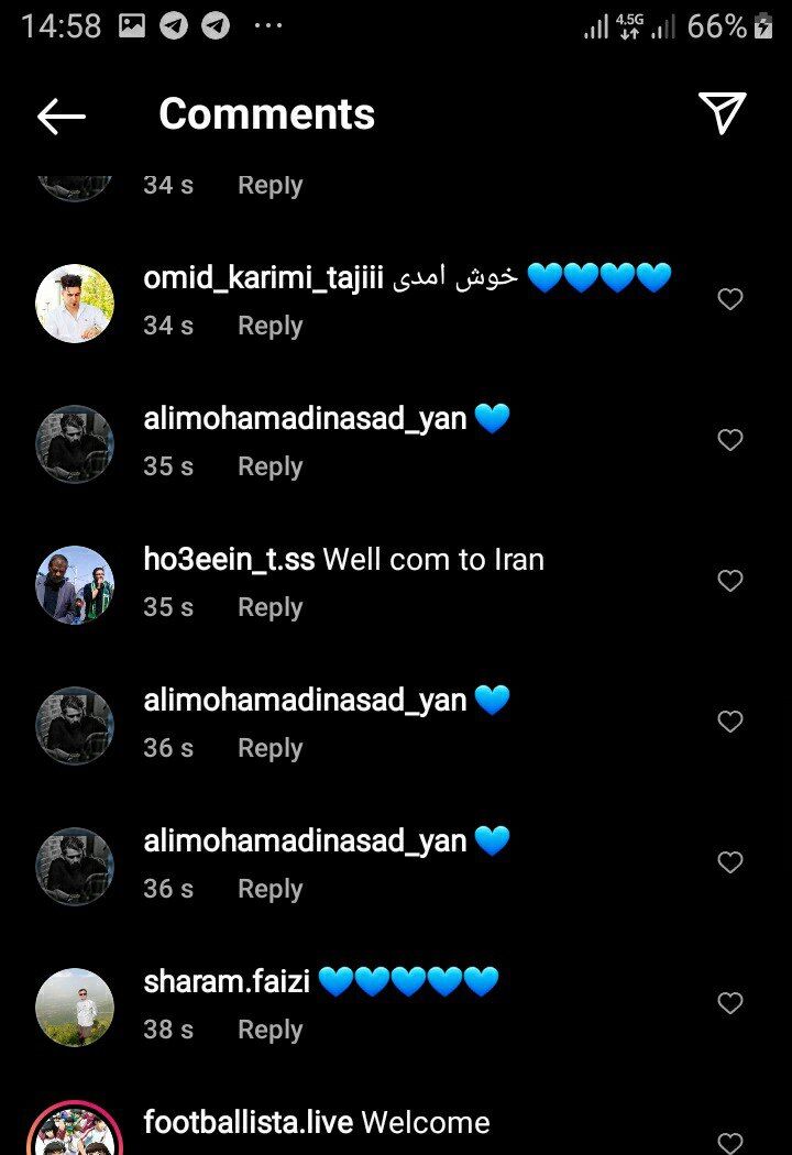 (عکس) حمله استقلالی‌ها به صفحه اینستاگرام نوری؛ الکس جون!
