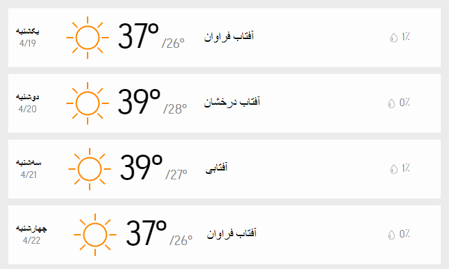 دمای تهران
