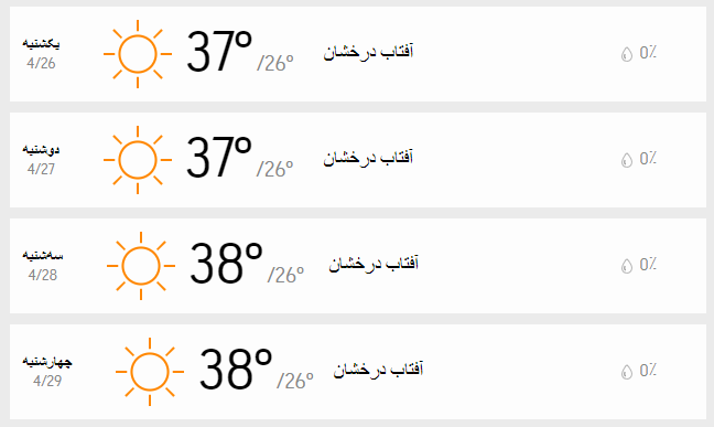 دمای تهران