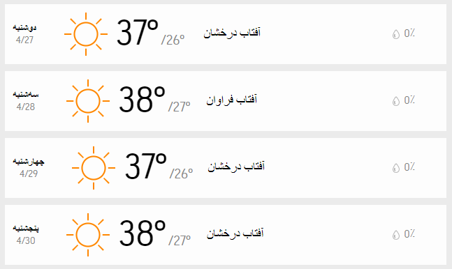دمای تهران 
