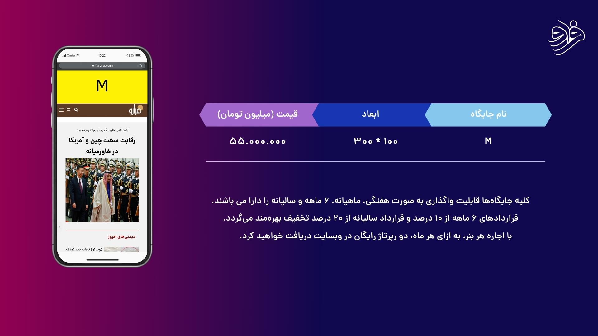 تبلیغات بنری و شبکه‌های اجتماعی فرارو