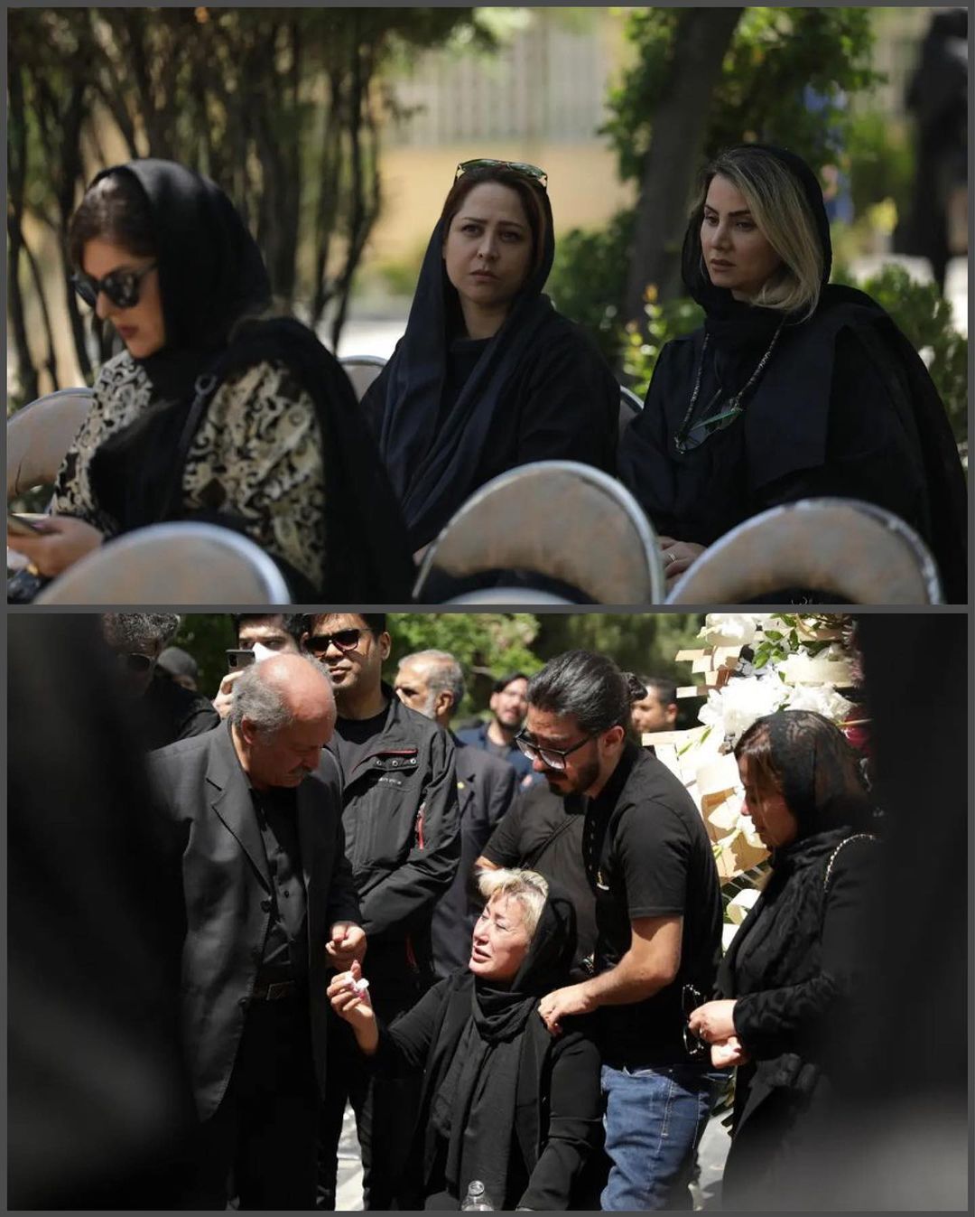 (تصاویر) چهره‌های مشهور در مراسم خاکسپاری بهاره حسینی