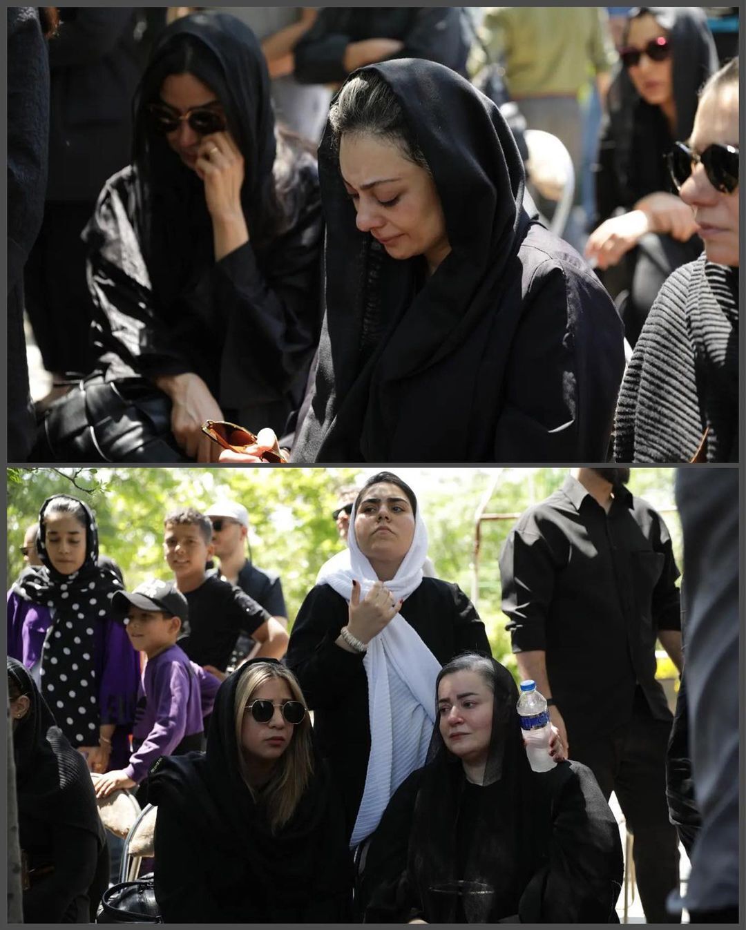 (تصاویر) چهره‌های مشهور در مراسم خاکسپاری بهاره حسینی