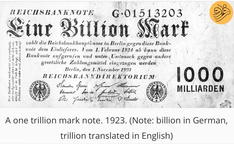 تصاویری عجیب از ابرتورم آلمان؛ یک قرص نان به قیمت هزار میلیارد مارک!