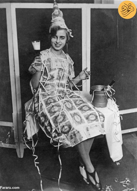 تصاویری عجیب از ابرتورم آلمان؛ یک قرص نان به قیمت هزار میلیارد مارک!