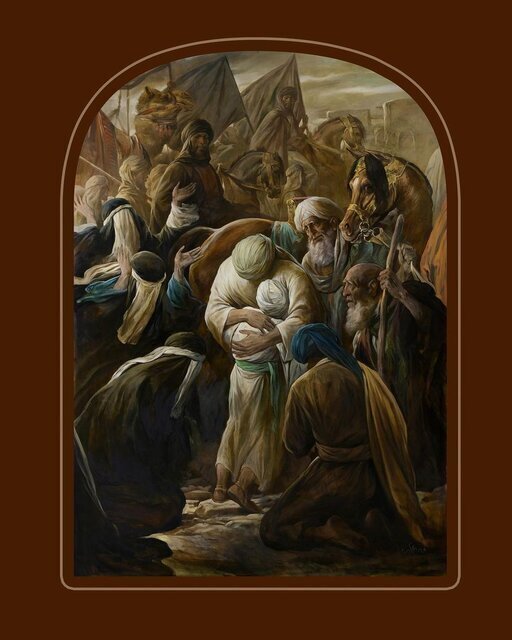 لحظه وداع امام رضا (ع) با فرزندش نقاشی شد