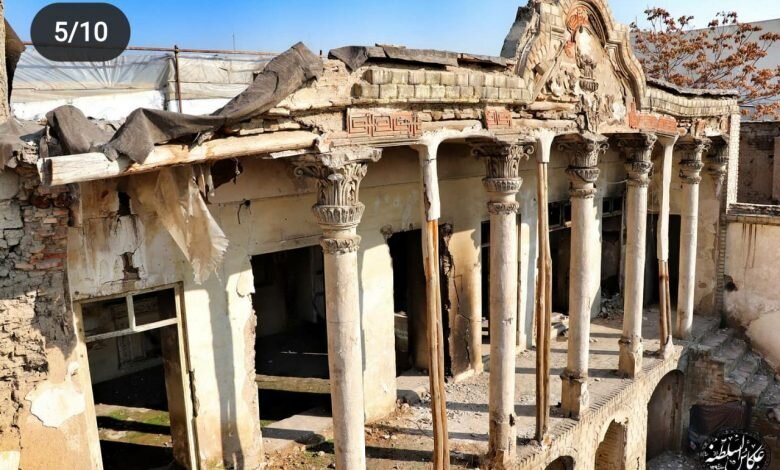 (عکس) بی‌توجهی میراث به عمارت شکوه السلطنه/ خانه همسر ناصرالدین شاه پاتوق معتادان تهران