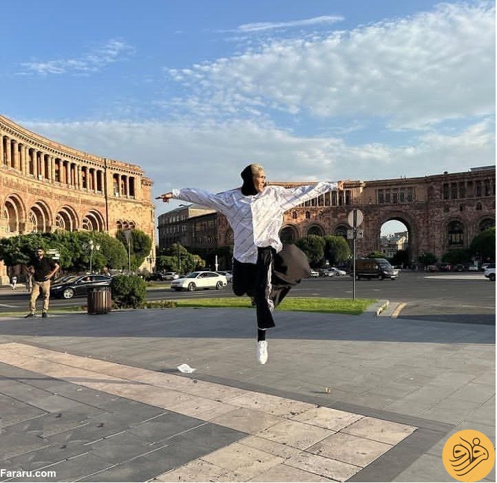 (عکس) الهه منصوریان ادای بروسلی را درآورد!