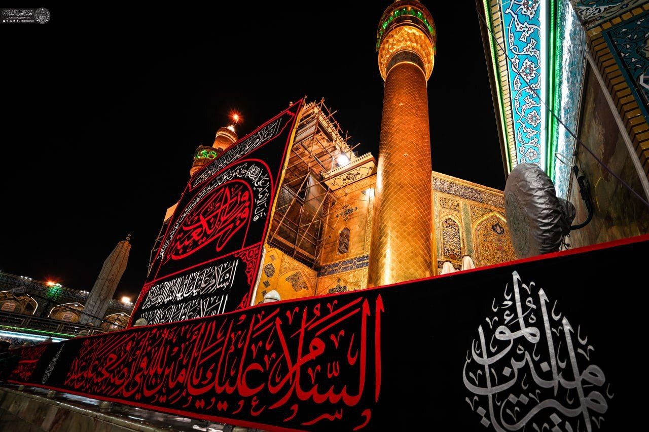 ( تصاویر) سیاه‌پوش شدن حرم امیرالمومنین (ع) بمناسبت شهادت آن حضرت و شب‌های قدر