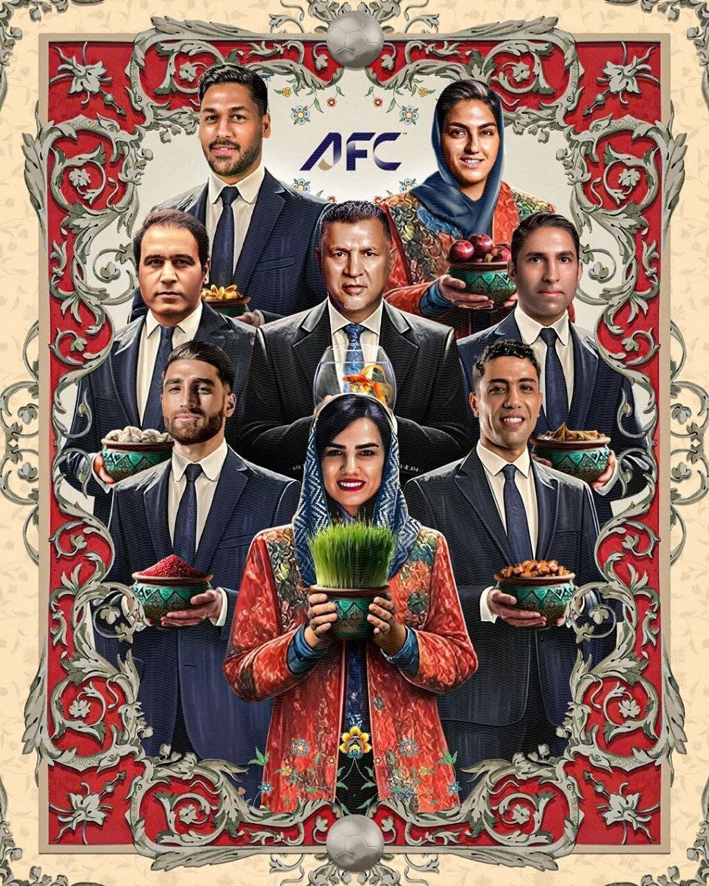 (عکس) علی دایی با کروات میان هفت سین AFC