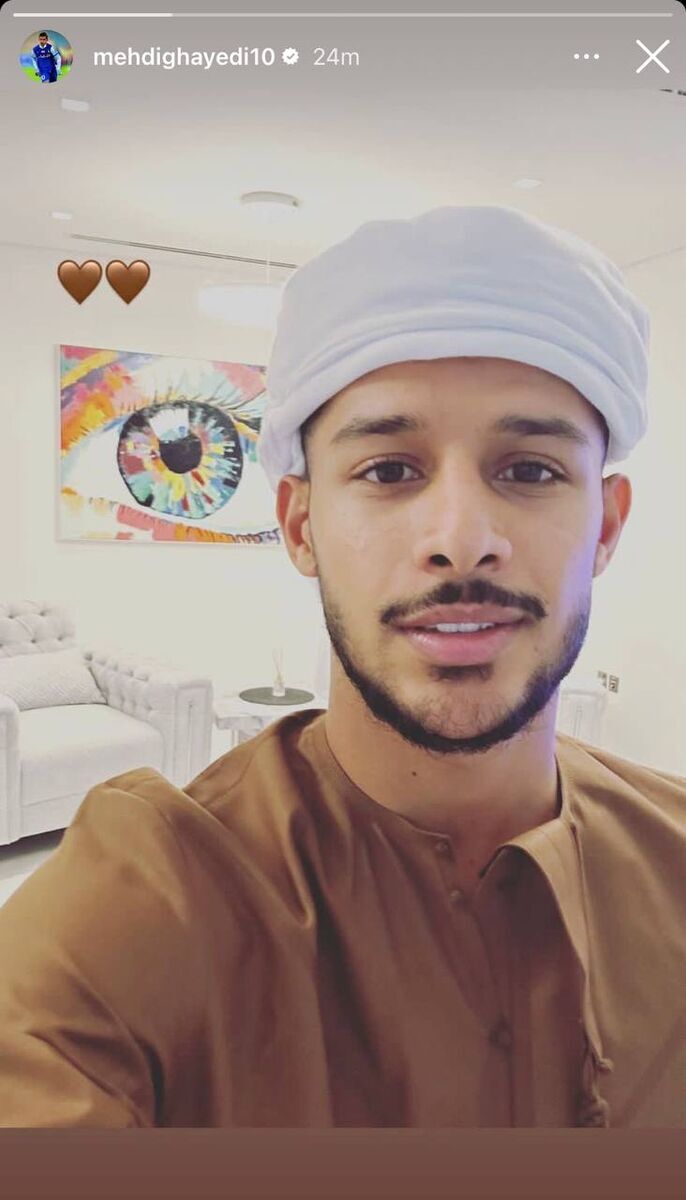 (عکس) تیپ عربی مهدی قایدی در امارات