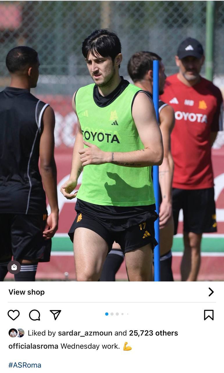 (عکس) سردار آزمون برگ برنده اینستاگرام رم