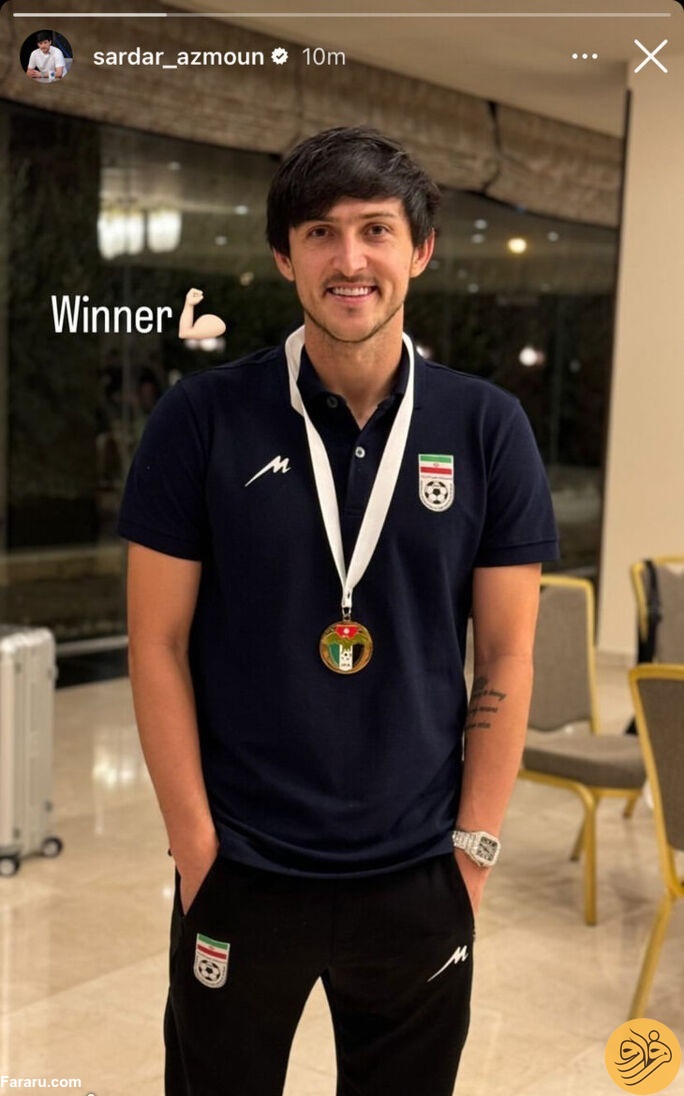 (عکس) مدال قهرمانی بر گردن سردار آزمون