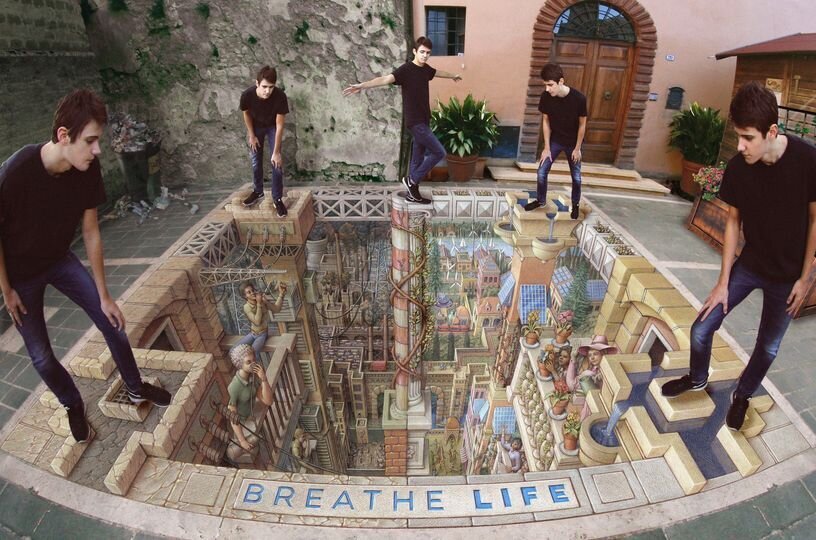 (تصویر) هنر شگفت‌انگیز جادوگر پیاده‌رو‌ها