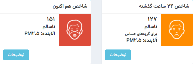 کیفیت هوا در وضعیت قرمز