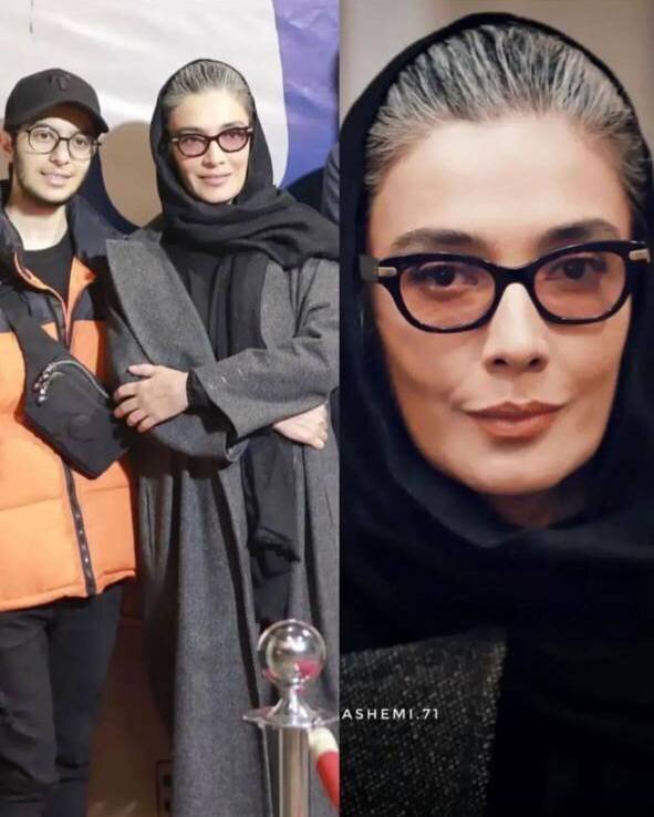 عکس خبرساز لیلا زارع و پسرش در یک اکران مردمی