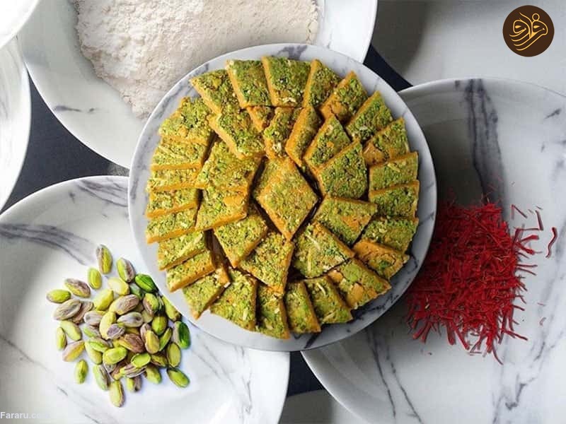 شیرینی اسلایس پسته