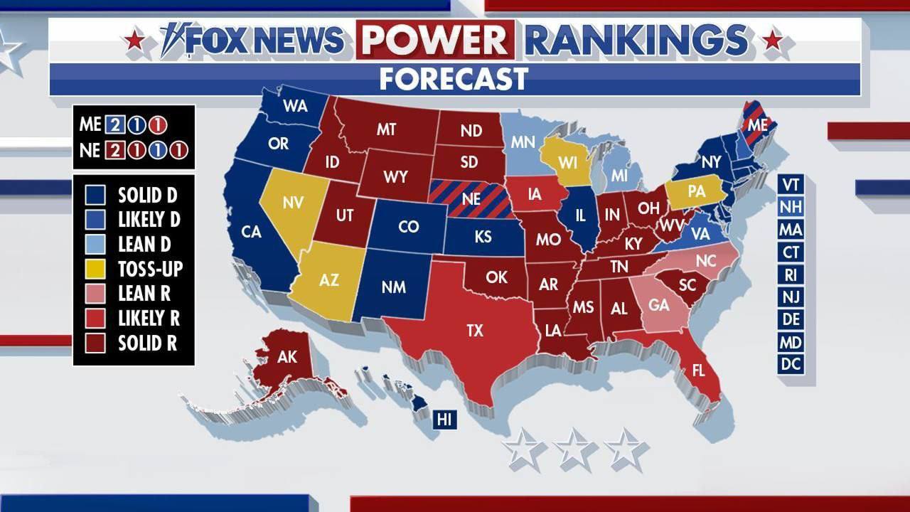 فاکس‌نیوز نقشه انتخاباتی خود را به روز کرد