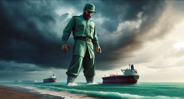 (تصاویر) تصاویر هوش مصنوعی از توقیف کشتی تجاری اسرائیل