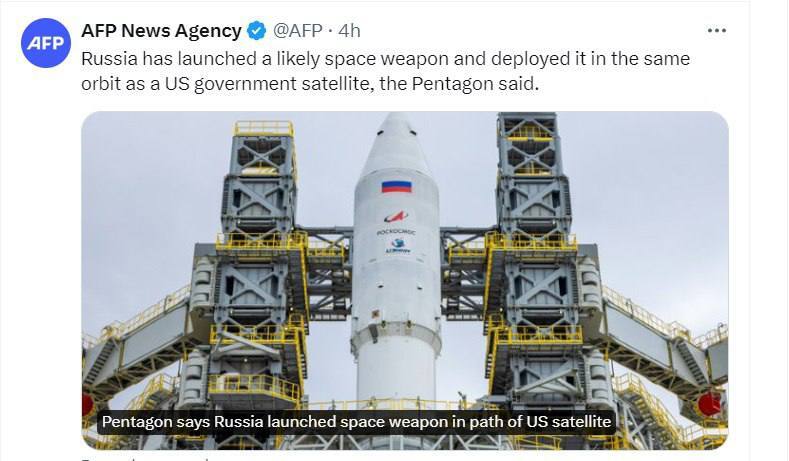 استقرار سلاح فضایی روسیه در مدار ماهواره‌های آمریکایی