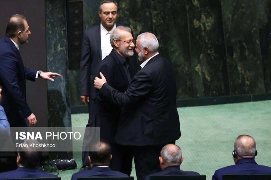 (تصویر) آخرین عکس از اسماعیل هنیه در کنار علی لاریجانی