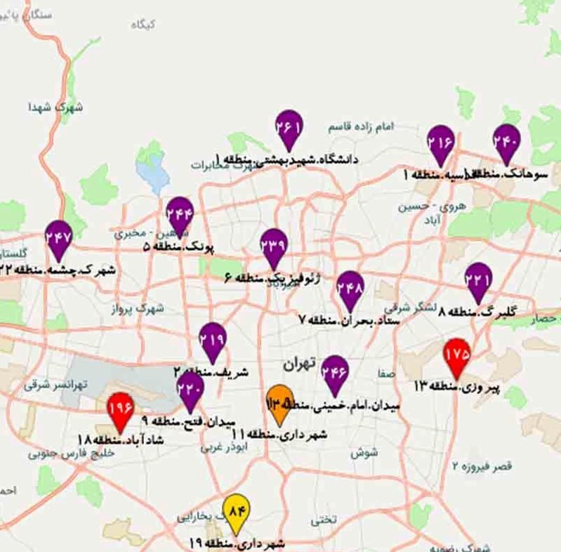 وضعیت هوای تهران بسیار ناسالم شد