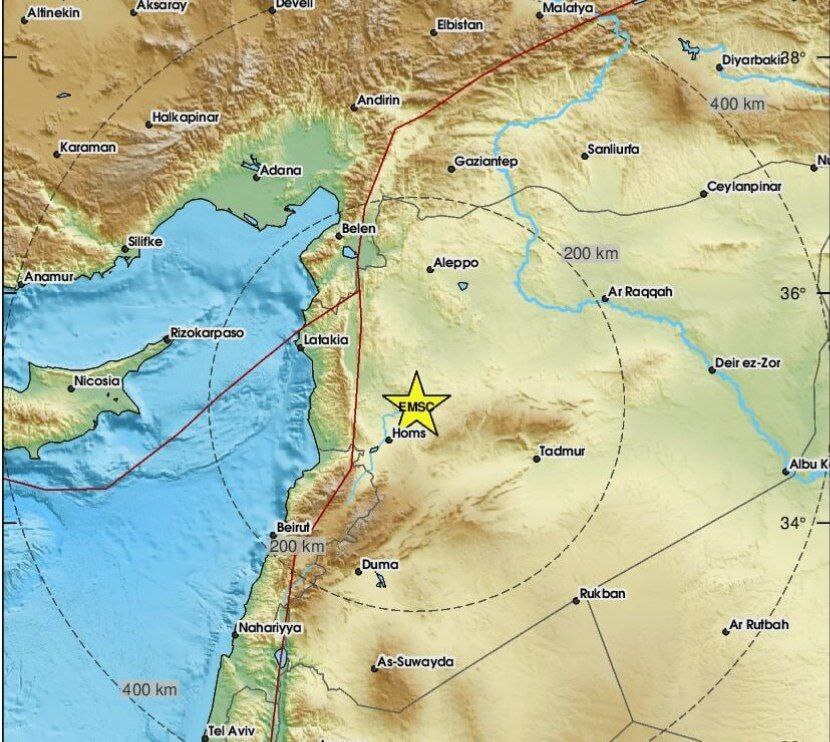 وقوع مجدد زمین‌لرزه نسبتاً قوی در سوریه