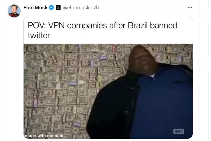 عکس معنادار ایلان ماسک از وی پی ان فروشان